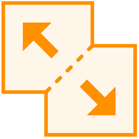 iLovePDF2 split PDF icon showing a single PDF being divided into multiple parts